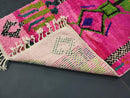 Vibrant Handmade Abstract Pink Morocan Wool Rug | Custom Sizes | Funky Berber Boho Art Rug | Bright Tribal Geometric Wool Carpet by 100kends