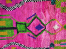 Vibrant Handmade Abstract Pink Morocan Wool Rug | Custom Sizes | Funky Berber Boho Art Rug | Bright Tribal Geometric Wool Carpet by 100kends