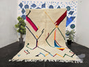 Handmade Moroccan Beni Rug – Off-White Wool Berber Area Rug | Neutral Solid Natural White Rug for Living Room, Bedroom & New Home Décor