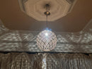 Handmade Moroccan Brass Lamp – Round Pendant Light Globe | Boho Style Lighting, Shadow Pattern Lamp, Arabic Perforated Ceiling Light