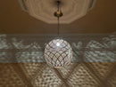 Handmade Moroccan Brass Lamp – Round Pendant Light Globe | Boho Style Lighting, Shadow Pattern Lamp, Arabic Perforated Ceiling Light