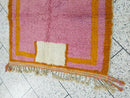 Custom Moroccan Rug – Pink & Orange Abstract Handmade Wool Carpet – Beni Ourain Berber Rug – Terracotta and Cream Custom Runner by 100kends