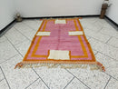 Custom Moroccan Rug – Pink & Orange Abstract Handmade Wool Carpet – Beni Ourain Berber Rug – Terracotta and Cream Custom Runner by 100kends