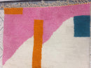 Handmade Beni Ourain Moroccan Rug | Modern Wool Berber Carpet with Abstract Geometric Design | Custom Large & Small Area Rugs by 100kends