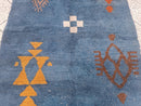 Custom Moroccan Rug – Handmade Berber Wool Carpet, Boho Beni Ourain Style, Blue Bohemian Living Room Area Rug, Modern Custom wool Size rug