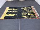 Custom Moroccan Rug - Black & Gold Berber Rug - Handmade Wool Rug - Solid Black Moroccan Custom Rug - Beni Ourain Rug Style by 100kends