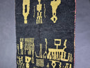 Custom Moroccan Rug - Black & Gold Berber Rug - Handmade Wool Rug - Solid Black Moroccan Custom Rug - Beni Ourain Rug Style by 100kends