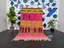 Custom Pink Moroccan Rug - Handmade Wool Carpet - Authentic Blush Rug - Moroccan Tapis Rug - Pink Carpet 5x9 - Wool Orange Rug - Custom rug