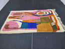 Handmade Moroccan Wool Rug - Abstract White, Pink, Blue, Green, and Brown Berber Carpet - Custom Sizes Available - Bedroom Rug by 100kends