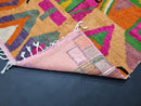Handmade Custom Moroccan Rug - Geometric Beni Ourain Style - Vibrant Orange, Pink & Green Wool Rug - Custom Size Available - Moroccan Rug