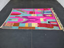 Custom Moroccan Wool Rug - Handmade Berber Rug - Solid Pink Beni Ourain Rug - Vibrant Geometric Wool Carpet - Custom Made rug by 100kends