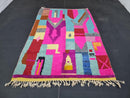 Custom Moroccan Wool Rug - Handmade Berber Rug - Solid Pink Beni Ourain Rug - Vibrant Geometric Wool Carpet - Custom Made rug by 100kends