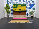 Custom Moroccan Boujaad Runner Rug – Authentic Berber Abstract Hallway & Entryway Runner, Azilal Morocco Bohemian Rugs by 100kends