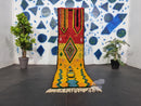 Custom Moroccan Yellow & Red Runner Rug | Berber Wool Hallway Runner with Geometric Patterns | Handwoven Beni Ourain Style – 100kends
