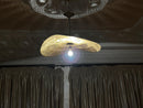 Handcrafted Moroccan Brass Half Pendant Light – Sculpted Wavy Ceiling Lamp with Pierced Shade | Boho, Modern, Oriental Lighting Decor