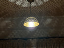 Half Round Moroccan Brass Pendant Light – Handmade Dome Ceiling Fixture with Pierced Design – Arabic Boho Hanging Lamp for Home Décor