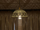Half Round Moroccan Brass Pendant Light – Handmade Dome Ceiling Fixture with Pierced Design – Arabic Boho Hanging Lamp for Home Décor