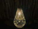 Moroccan Brass Pendant Light with Teardrop Shape – Handmade Hanging Lamp for Ceiling, Kitchen Lighting, Lampshades Lighting, and More