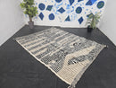 Custom Black and White Moroccan Rug - Beni Ourain Style 8x10 9x12 5x8 3x5 - Handwoven Natural Wool Rug - Cream Berber Shag Area Carpet