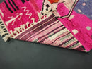 Pink Bohemian Wool Berber Rug | Handmade Moroccan Azilal Rug | Artistic Boujaad Geometric Hand Knotted Beni Ourain | Custom Sizes Available
