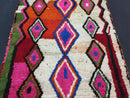 Custom Moroccan Rug – Handmade Artistic Berber Wool Rug with Pink, Blue & Orange Diamond Patterns – Abstract Boho Tapis Marocain by 100kends