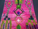 Vibrant Handmade Abstract Pink Morocan Wool Rug | Custom Sizes | Funky Berber Boho Art Rug | Bright Tribal Geometric Wool Carpet by 100kends