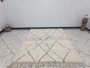 Handmade Beni Ourain Rug - Moroccan Wool Rug with Geometric Diamond Pattern - Neutral Minimalist Decor - Authentic Berber Carpet by 100kends