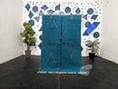Handmade Custom Moroccan Rug – Blue Wool Beni Ourain Style, Berber Mrirt Rug, Woven Living Room Carpet, 8x10 9x12 Area Rugs by 100kends