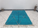 Handmade Custom Moroccan Rug – Blue Wool Beni Ourain Style, Berber Mrirt Rug, Woven Living Room Carpet, 8x10 9x12 Area Rugs by 100kends