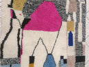 Handmade Moroccan Beni Ourain Rug – Fluffy Soft Wool Berber Carpet, Authentic Tribal Hand-Knotted Morocco Area Rug, Unique Living Room Rug