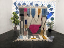 Handmade Moroccan Beni Ourain Rug – Fluffy Soft Wool Berber Carpet, Authentic Tribal Hand-Knotted Morocco Area Rug, Unique Living Room Rug