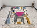 Handmade Moroccan Beni Ourain Rug – Fluffy Soft Wool Berber Carpet, Authentic Tribal Hand-Knotted Morocco Area Rug, Unique Living Room Rug