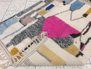 Handmade Moroccan Beni Ourain Rug – Fluffy Soft Wool Berber Carpet, Authentic Tribal Hand-Knotted Morocco Area Rug, Unique Living Room Rug