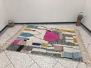 Handmade Moroccan Beni Ourain Rug – Fluffy Soft Wool Berber Carpet, Authentic Tribal Hand-Knotted Morocco Area Rug, Unique Living Room Rug