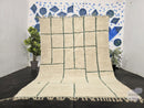 Custom Moroccan Rug – Handwoven Wool Grid Design, Boho Rugs for Living Room & Kitchen, Custom Size Area Rug, Woven Gift Rug by 100kends