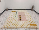 Custom Abstract Moroccan Wool Rug – Pink Wool Rug, Handmade Modern Berber Carpet, Geometric Beni Rug, Cozy Tribal Decor in Custom Sizes