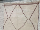 Custom Handmade Moroccan Beni Ourain Rug – Off White Wool Tufted Area Rug, Boho Modern Carpet, Custom Sizes 3x5 to 15x15, Living Room Rug