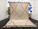 Custom Handmade Moroccan Beni Ourain Rug – Off White Wool Tufted Area Rug, Boho Modern Carpet, Custom Sizes 3x5 to 15x15, Living Room Rug