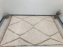 Custom Handmade Moroccan Beni Ourain Rug – Off White Wool Tufted Area Rug, Boho Modern Carpet, Custom Sizes 3x5 to 15x15, Living Room Rug