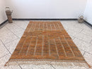 Handmade Moroccan Orange Brown Rug – Berber Shaggy Area Carpet, Minimalist Indigo Style, Custom Wool Rug, Modern Moroccan Area Rug