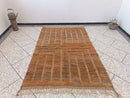 Handmade Moroccan Orange Brown Rug – Berber Shaggy Area Carpet, Minimalist Indigo Style, Custom Wool Rug, Modern Moroccan Area Rug