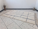 Custom Moroccan Rug – Handmade Wool Berber Carpet, White and Blue Abstract Tribal Azilal Rug, Large Authentic Bohemian Area Rug by 100kends