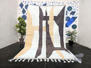 Custom Mrirt Wool Rug – Abstract Moroccan Design in Cream, Beige & Brown | Handmade High Quality Soft Wool Area Rug by 100kends