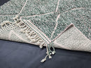 Handmade Green Moroccan Mrirt Wool Rug – Diamond Pattern | Custom Sizes 3x5ft to 15x15ft | Deep Pile Tribal Berber Rug from Atlas Mountains