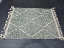 Handmade Green Moroccan Mrirt Wool Rug – Diamond Pattern | Custom Sizes 3x5ft to 15x15ft | Deep Pile Tribal Berber Rug from Atlas Mountains