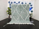Handmade Green Moroccan Mrirt Wool Rug – Diamond Pattern | Custom Sizes 3x5ft to 15x15ft | Deep Pile Tribal Berber Rug from Atlas Mountains