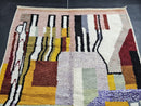 Modern Mrirt Rug – Handmade Abstract Moroccan Wool Rug with Bold Geometric Pastel Colors – Luxury High Quality Custom Berber rug by 100kends