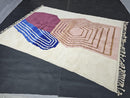 Custom Moroccan Mrirt Rug – Handmade Geometric Wool Carpet in Pink, Brown, Blue & White – Abstract Berber Design – Any Size by 100kends