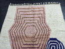 Custom Moroccan Mrirt Rug – Handmade Geometric Wool Carpet in Pink, Brown, Blue & White – Abstract Berber Design – Any Size by 100kends