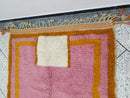 Custom Moroccan Rug – Pink & Orange Abstract Handmade Wool Carpet – Beni Ourain Berber Rug – Terracotta and Cream Custom Runner by 100kends